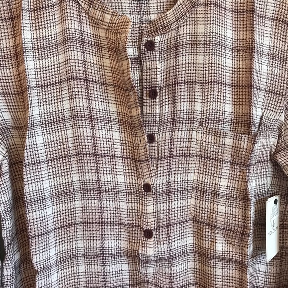 VOLCOM Plaid Long Sleeve Shirt Dress - Picture 6 of 8